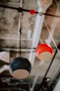 Kaboompics - Modern oval chandelier. Bubble metal pendant