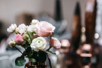 Kaboompics - Side table with pink decorations