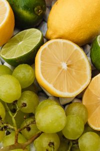 Kaboompics - Lemons, Limes and Green Grapes Fruit Background