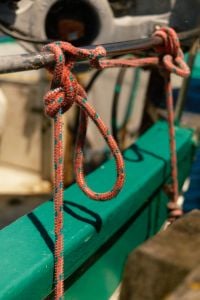 Kaboompics - Marine Rope Knots Secured on Fishing Boat Rail