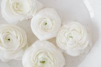 Kaboompics - White Ranunculus Cluster on a Speckled Surface, Minimal Floral Background
