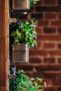 Fancy interior with a red brick wall