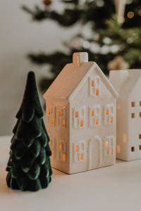 Kaboompics - Close-Up Christmas Village House and Tree Figurine