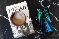 Kaboompics - Coffee Mobile Phone and book on table