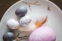Kaboompics - Easter table with cute pink decorations, flowers, catkins and eggs