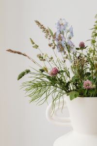 Kaboompics - Close-Up Wildflower Bouquet with Blue Blossoms and Pink Clover