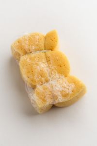 Kaboompics - Yellow Sponge With Cleaning Foam