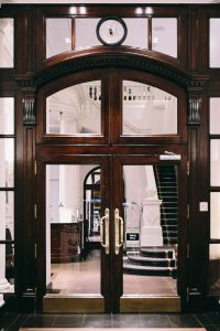 Beautiful wooden doors in Barcelona, Spain