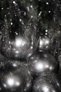 Kaboompics - Silver Christmas Ornaments And Tinsel Bokeh