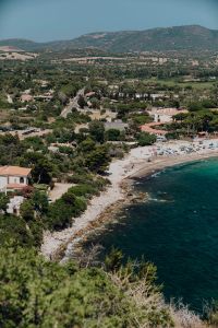 Kaboompics - Coastal Village and Hillside Landscape Above a Sandy Beach