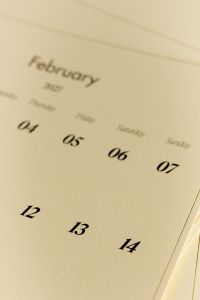 Kaboompics - February 2027 Calendar in Soft Focus Editorial Style