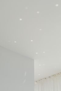 Kaboompics - White Ceiling and Wall with Reflected Light and Sheer Curtains