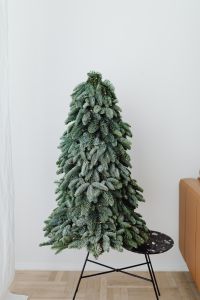 Kaboompics - Mini Christmas Tree Beside Black Chair in Living Room
