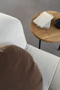 Kaboompics - Neutral Living Room Detail with Oak Table, Books and Coffee