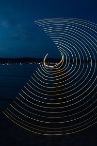 Kaboompics - Light painting on the beach at nigh