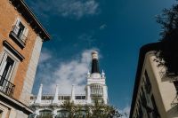 Kaboompics - Wide Madrid Rooftop Tower and White Facade Between Two Street Buildings