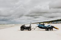 Kaboompics - Cloudy Baltic Sea Beach with Lifeguard Station and Rescue Vehicles