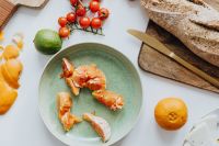 Kaboompics - Bread, Citrus and Fresh Produce on a White Table
