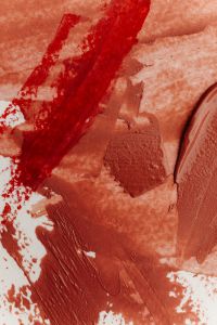 Kaboompics - Red Lipstick on Terracotta Swatches