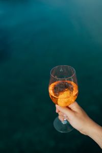 Kaboompics - Aperol Spritz with Dark Seawater Copy Space