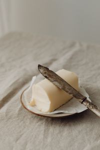 Kaboompics - Close-Up Butter Dish With Vintage Knife