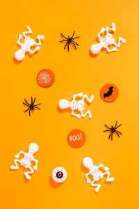 Kaboompics - Vertical Halloween Skeleton and Spider Background