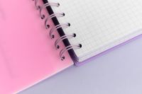 Kaboompics - Pink Notebook Spiral with Graph Paper