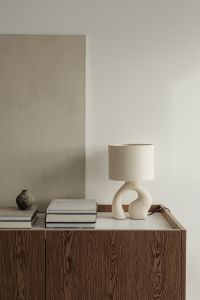 Neutral Home Decor Styling with a Ceramic Table Lamp