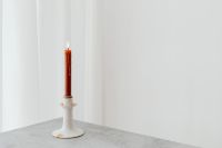 Kaboompics - Candle, Marble Vase and Gold Earrings Still Life