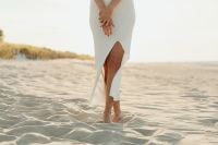 Kaboompics - White Skirt and Beige Top: Summer Fashion Detail by the Sea
