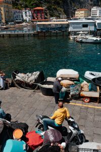 Kaboompics - Fisherman Repairing Nets Beside Sorrento Harbor