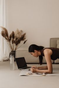 Kaboompics - Health And Wellness - Yoga and exercise at home