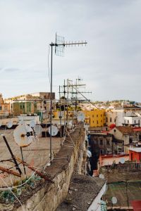 Kaboompics - Naples Rooftops and Satellite Antennas With Vesuvius in the Distance