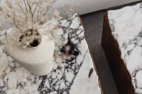 Kaboompics - Minimalist Interior Styling with Marble Side Tables, Oak and Dried Flowers