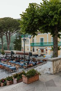 Kaboompics - Yellow Piazza Building beneath Mediterranean Trees in Ravello