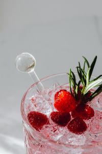 Kaboompics - Raspberry Cocktail With Rosemary And Stirrer