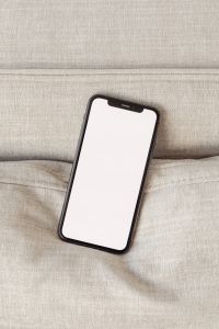 Kaboompics - Close View of a Tilted Blank Phone Screen on Linen