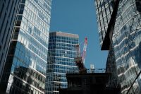 Kaboompics - Glass Office Tower Framed by Steel Structure