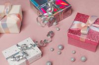 Kaboompics - Pastel Christmas Gift Boxes and Silver Baubles