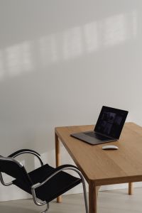 Kaboompics - Minimal Laptop Setup On Wooden Table
