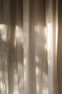 Kaboompics - Sheer Curtains with Gentle Sunlight and Soft Shadows, Minimal Interior Background