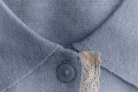 Kaboompics - Textured Blue Knit Collar With Matching Button