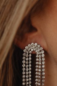 Kaboompics - Crystal Drop Earring Macro Close-Up