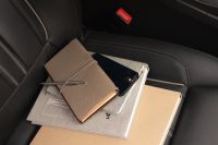 Kaboompics - Notebooks, Pen and Smartphone on a Black Car Seat