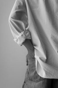 Kaboompics - Minimalist White Shirt Sleeve in Black and White