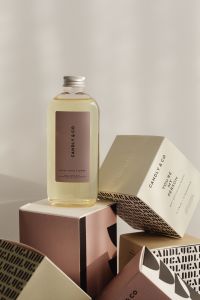 Kaboompics - Fragrance Oil Bottle Styled Beside Gift Box Packaging