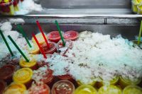 Kaboompics - Colorful Takeaway Smoothies on Ice at Barcelona Market