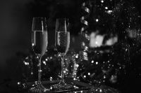 Kaboompics - Black And White Champagne Glasses At New Year's Eve Party