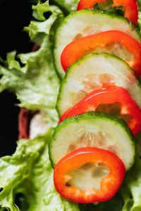 Kaboompics - Macro Vegetable Sandwich with Cucumber, Tomato and Lettuce