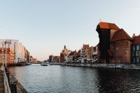 Kaboompics - Gdańsk Long Waterfront View of the Medieval Port Crane and Motława River Old Town